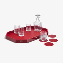 Plateau Octogone L & Dessous De Verre X4 & Gobelets & Carafe À Whisky Harmonie | Baccarat France
