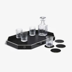 Plateau Octogone L & Dessous De Verre X4 & Gobelets & Carafe À Whisky Harmonie | Baccarat France