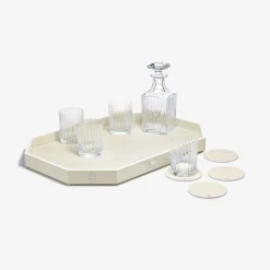 Plateau Octogone L & Dessous De Verre X4 & Gobelets & Carafe À Whisky Harmonie | Baccarat France