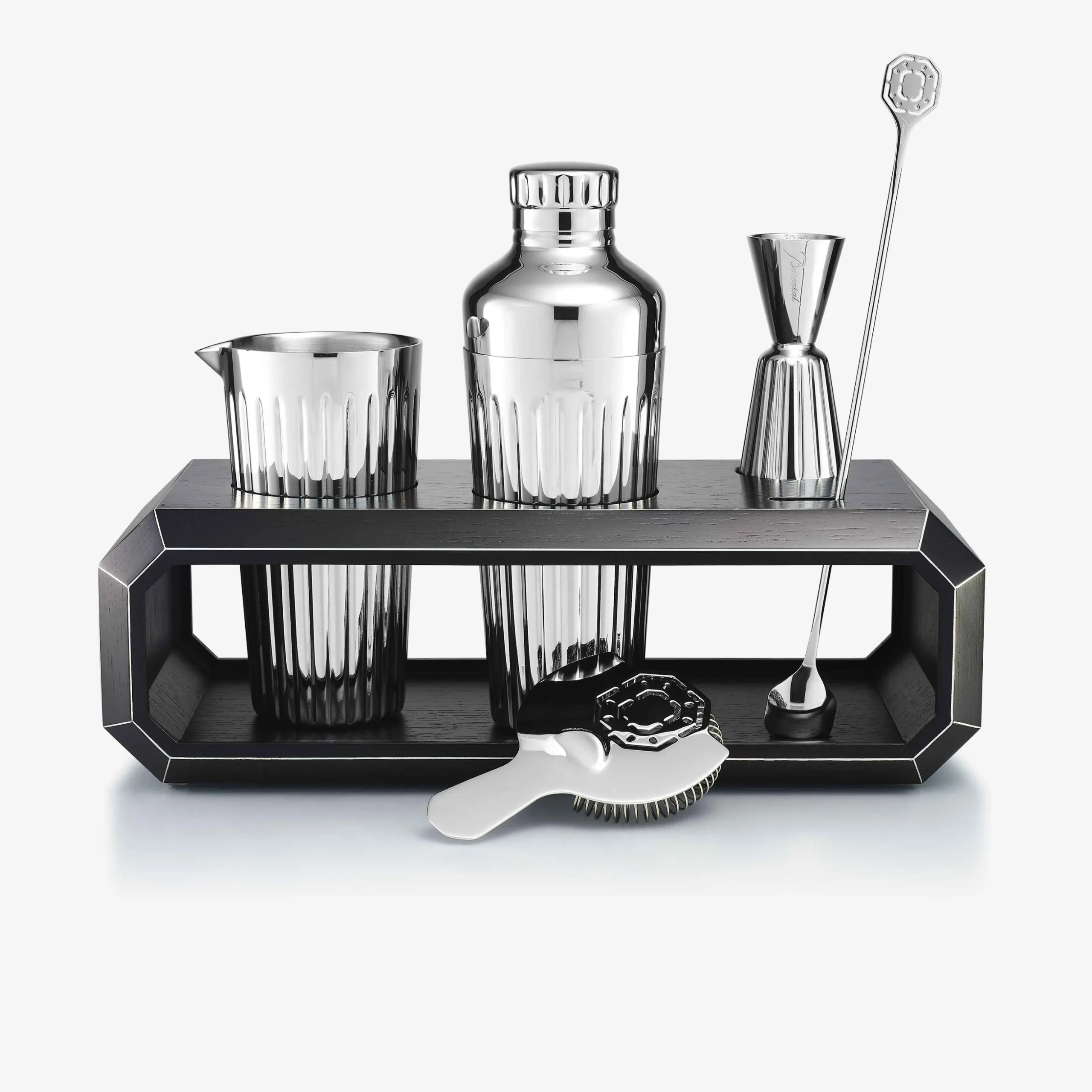 Support Pour Accessoires De Bar Octogone Chêne Noir